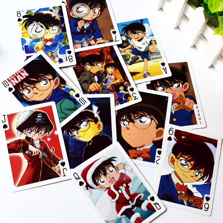 Bộ thẻ bài in hình Edogawa Conan Có Ran Mori 54 lá khác nhau bộ tú bài tây anime manga chibi xinh xắn thẻ bài mưu trí