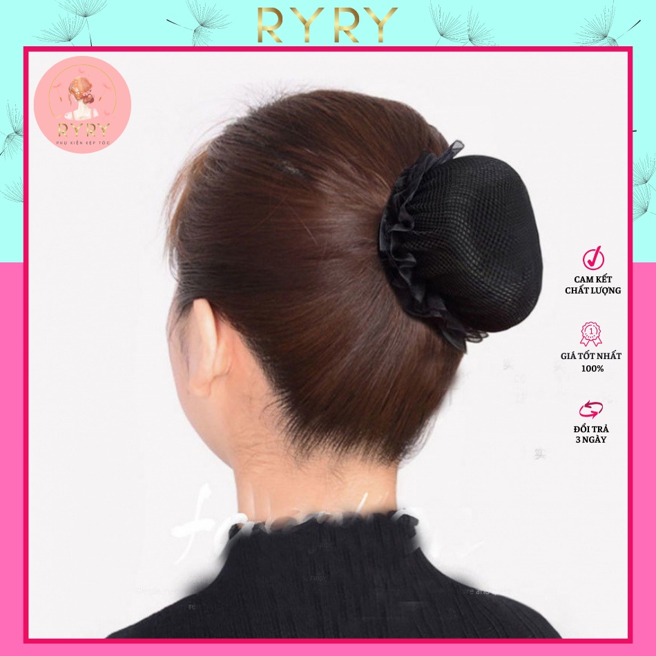 Đồ Chụp Tóc, Búi Tóc Bằng Lưới Trơn Đen Dành Cho Vũ Công Ba Lê