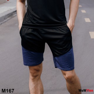 Quần Short Thun Nam Thể Thao Tập Gym Phối Màu Quần Đùi Nam Fitness Thun Lạnh Cao Cấp Đẹp - M167