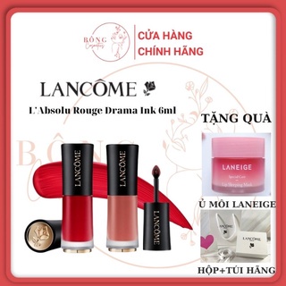 SALE [Lancome] Son Lancome, Son kem lì L’Absolu Rouge Drama Ink Full size 6ml, Bông-comestics