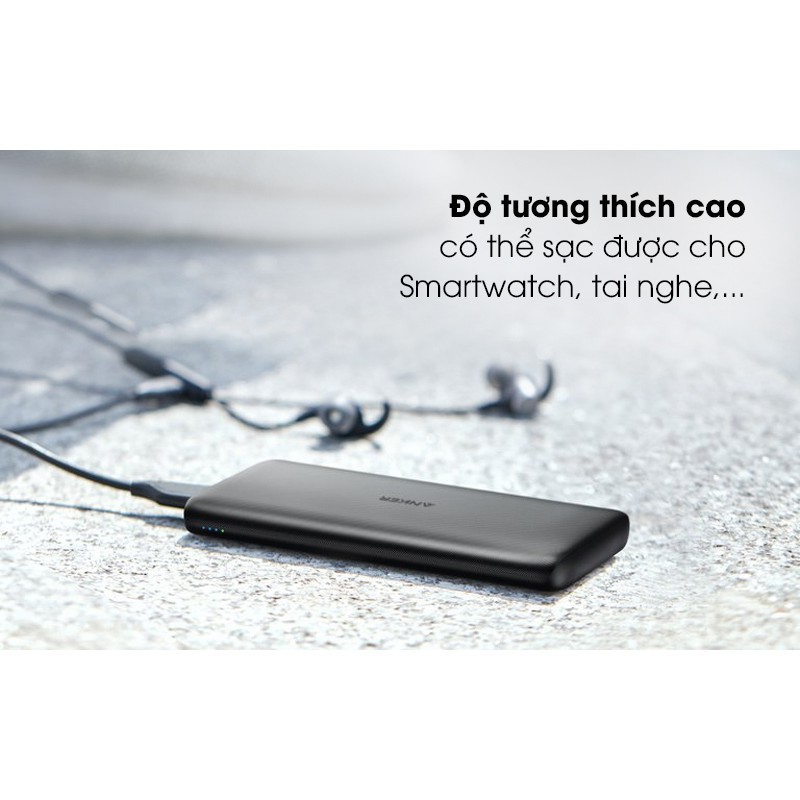 Sạc dự phòng Polymer 10.000 mAh Type-C Anker PowerCore Lite A1232 Đen