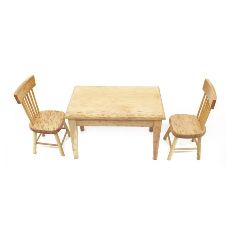 Bộ Bàn Ghế Gỗ Mini Tỉ Lệ 1: 6 1: 12 Dùng Để Trang Trí Nhà Búp Bê