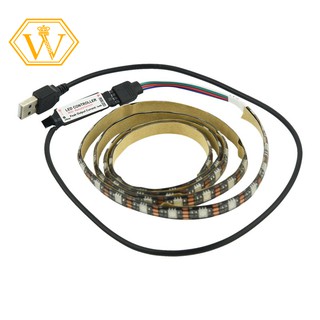 Dây Đèn Led 60 Bóng 1m 5v 5050 Smd 60led Rgb+Điều Khiển Từ Xa Usb 24 Nút