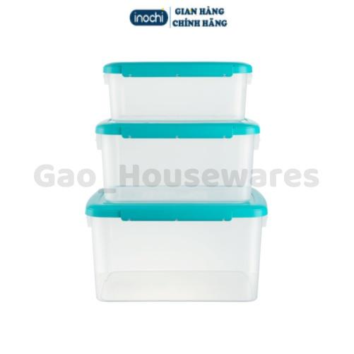 Thùng hộp đựng thực phầm, đồ ăn, ngũ cốc, Inochi Hokkaido Nhật Bản, có nắp chốt khóa cài, không BPA, nắp rong cao su kín