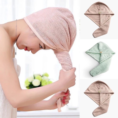 Khăn Tắm Quấn Đầu Nhanh Khô Bằng Sợi Siêu Nhỏ Hình Gấu Dễ Thương Cho Nữ