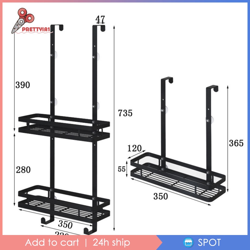 Giá Đỡ Dầu Gội 1 Tầng Màu Đen Prettyia1