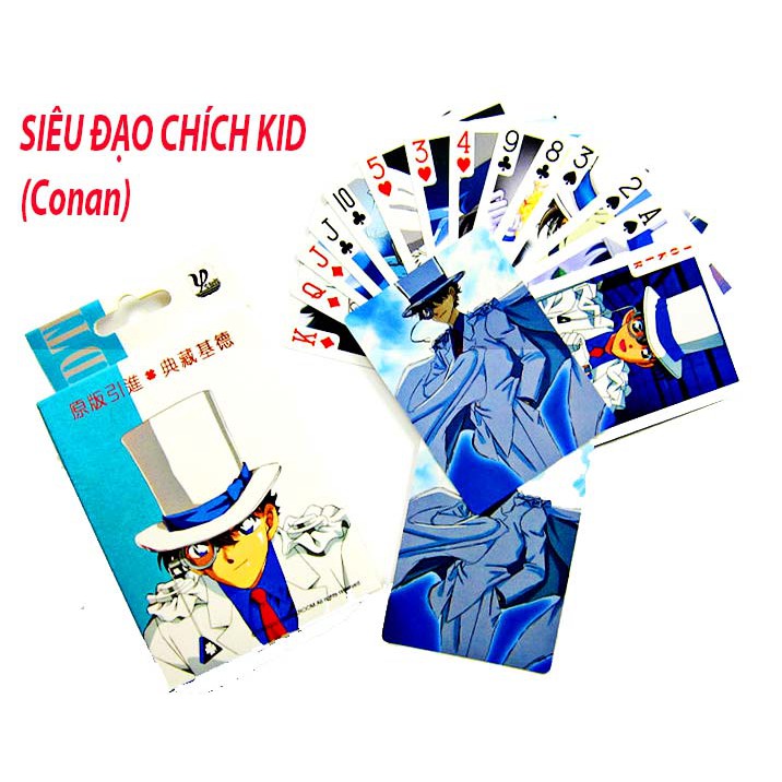 Bộ bài tây tú lơ khơ 54 lá in hình thám tử lừng danh Edogawa Conan và siêu đạo chích KID