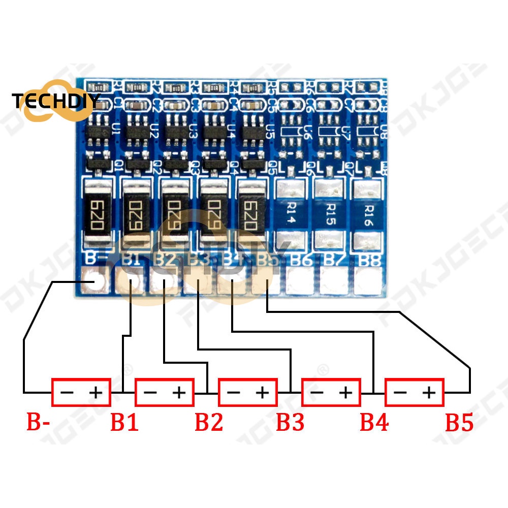 Bảng Mạch Cân Bằng li-ion 18650 li-ion 3S 4S 5S 6S 7S 8S 21V 4.2v