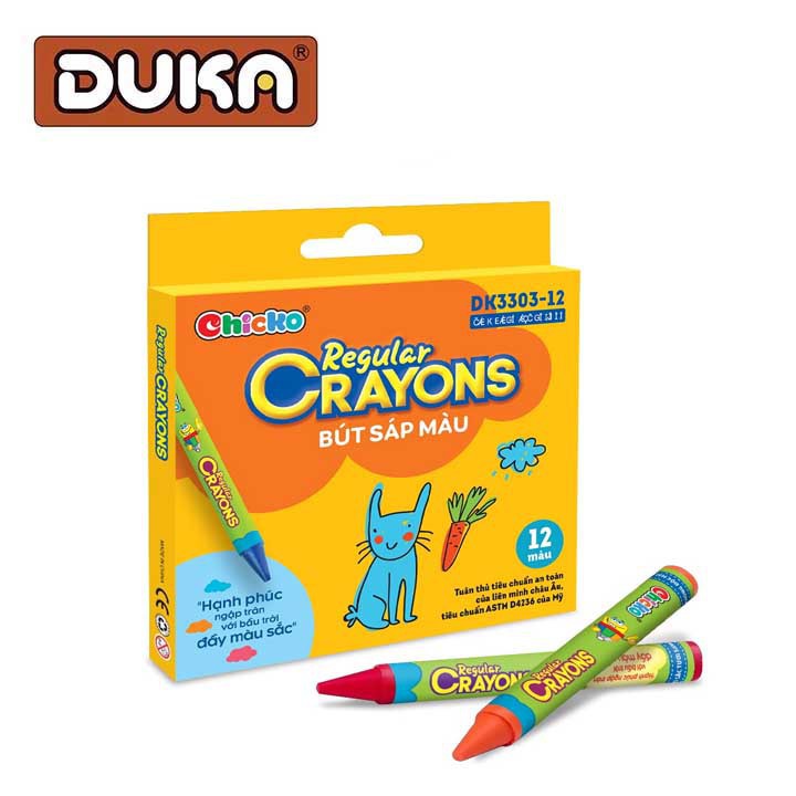 Bút Sáp Màu DUKA Reglar Crayons 12 Màu