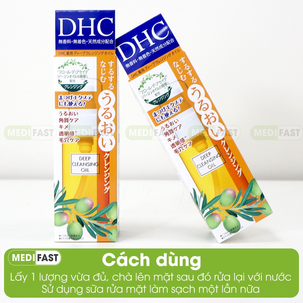 Dầu tẩy trang Ô liu - DHC Olive Deep Cleansing Oil - Làm sạch sâu da, dưỡng ẩm dùng được cho mọi loại da và lứa tuổi