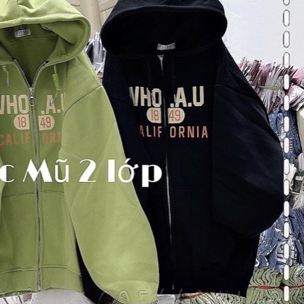 Áo khoác nỉ nữ hoodie form rộng dưới 70kg