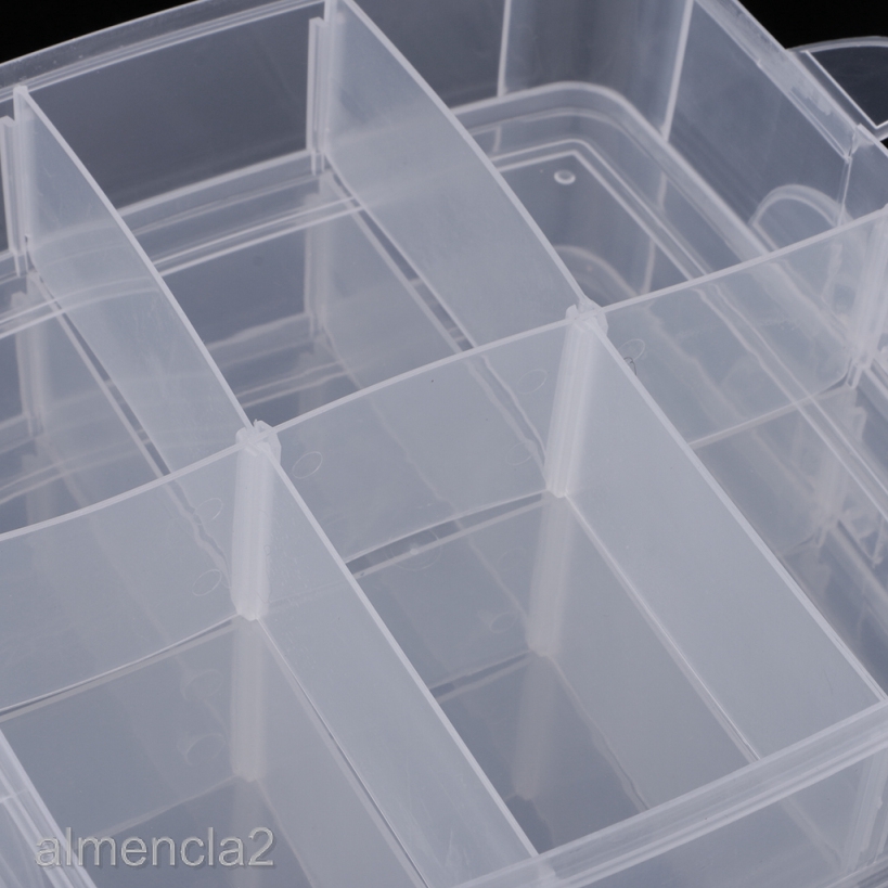 [ALMENCLA2] Clear Plastic Craft Bead Jewelry Home Office Storage Organizer Tool Box Case