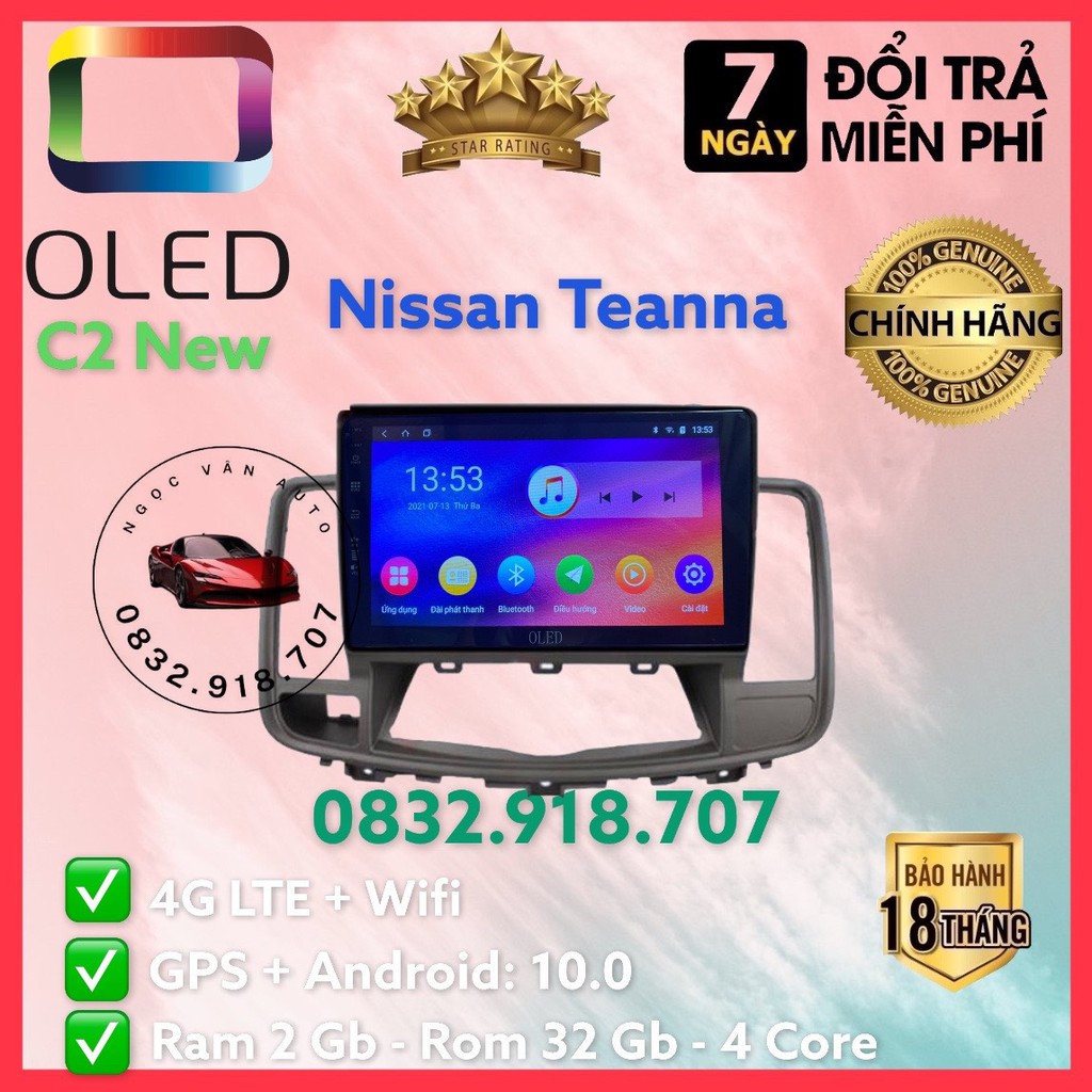 Màn hình Android OLED C2 New Theo Xe Nissan Tenna , kèm dưỡng và canbus + jack nguồn zin theo xe