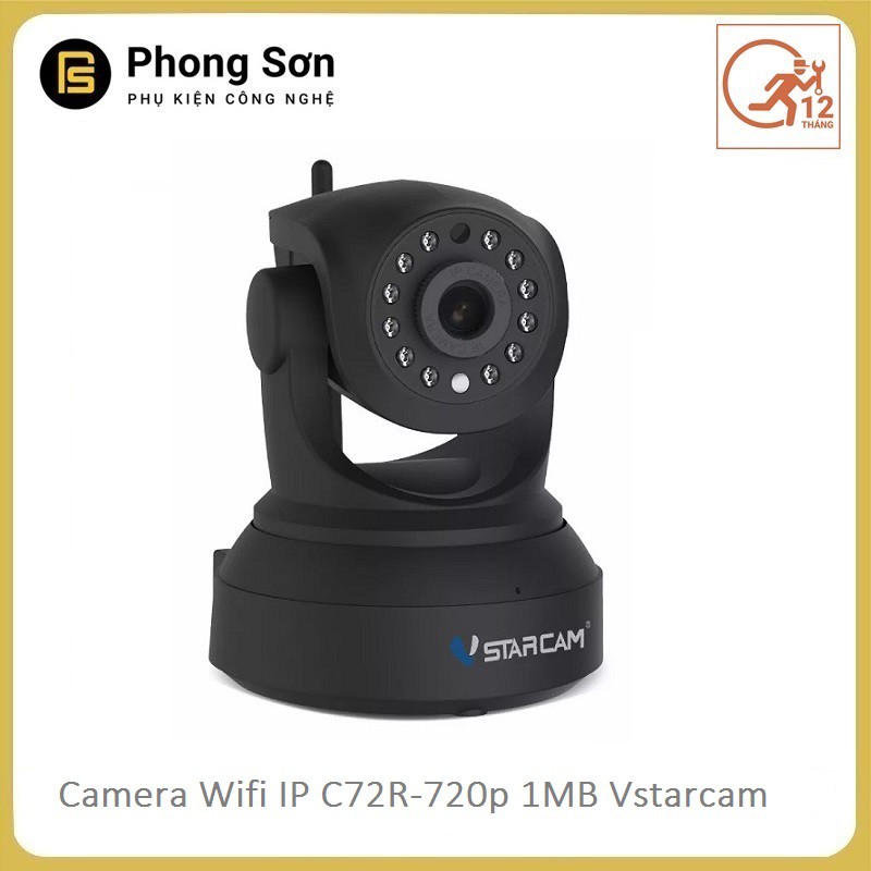 Camera Wifi IP Trong nhà C72R HD720p Vstarcam, màu đen chính hãng, Bảo hành 12 tháng | BigBuy360 - bigbuy360.vn