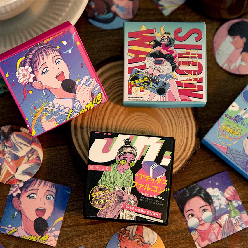 ❉ Sticker Dán Trang Trí Phong Cách Nhật Bản ❉ Bộ 50 Sticker Dán Trang Trí Sổ Lưu Niệm