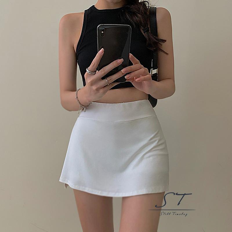 Chân Váy Ngắn Màu Trơn Lưng Cao Thời Trang Nữ