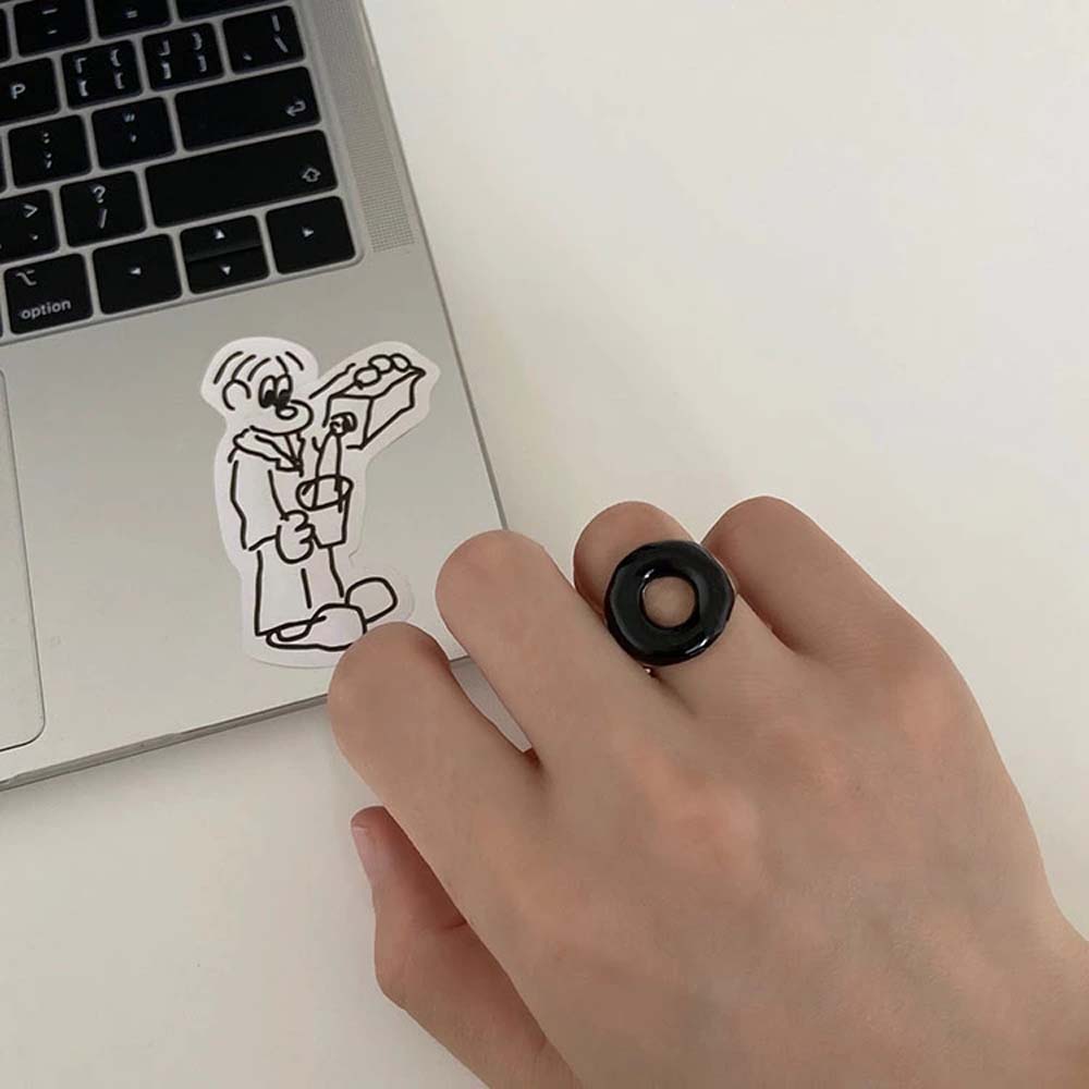 Dây Chuyền / Nhẫn Đeo Tay Kim Loại Mặt Hình Bánh Donut Dễ Thương Cho Nữ