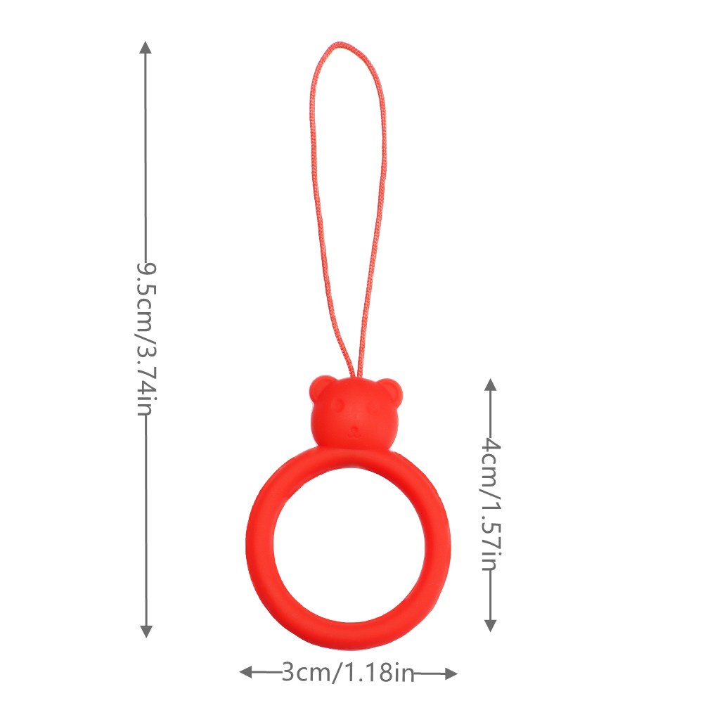 Dây buộc điện thoại/vỏ đựng hộp sạc tai nghe/đĩa u chống thất lạc bằng silicon mềm hình gấu nhiều màu tùy chọn