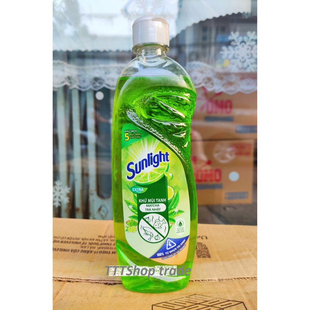 [Hoả Tốc] Nước Rửa Chén SUNLIGHT Matcha Trà Xanh Nhật Khử Mùi Tanh Chai 400g 400 g