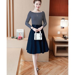 Chân váy xòe đan lưng hot trend