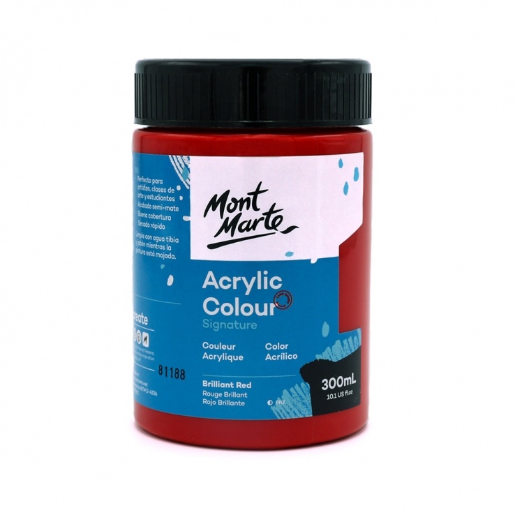 Màu Acrylic Mont Marte 300 ML MSCH3010 - Màu Brilliant Red