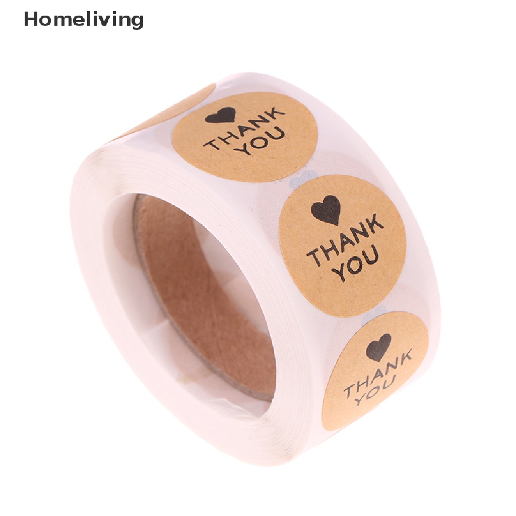 Cuộn 500 Miếng Dán In Chữ thank you with heart Trang Trí Sổ Tay diy