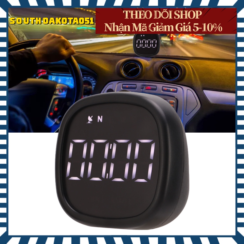 [Hàng HOT] HUD hiển thị tốc độ xe ô tô / xe máy và cảnh báo GPS 5V Độ Chính Xác Cao - tặng kèm dây cable【Southdakota051】