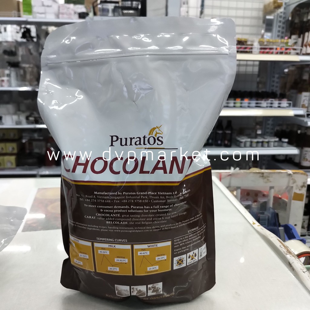 Socola puratos nút đen Ghana dark 65% 1kg