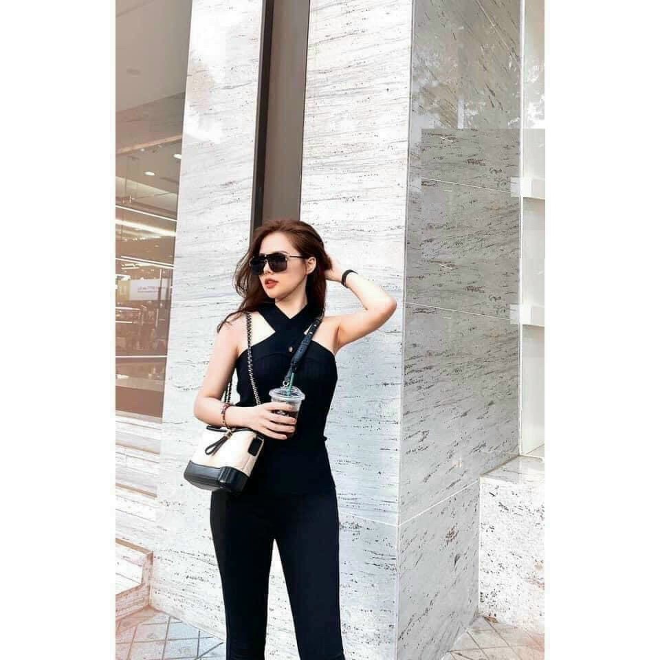Áo Thun Body 2 Dây Phối Chéo PEONYB Nữ [FREESHIP]  Croptop tăm dãn, phông thiết kế cá tính màu ĐEN | TRẮNG Ulzzang
