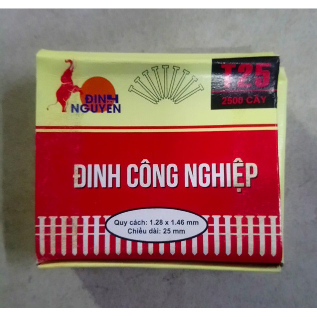 1 hộp đinh (2500 cây) T25 đóng thùng loa, đồ gỗ... Đinh công nghiệp dùng cho máy bắn đinh