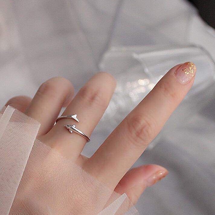Nhẫn nữ bạc ta cá heo nhỏ xinh sáng đẹp - Kho sỉ bạc Nhất Linh