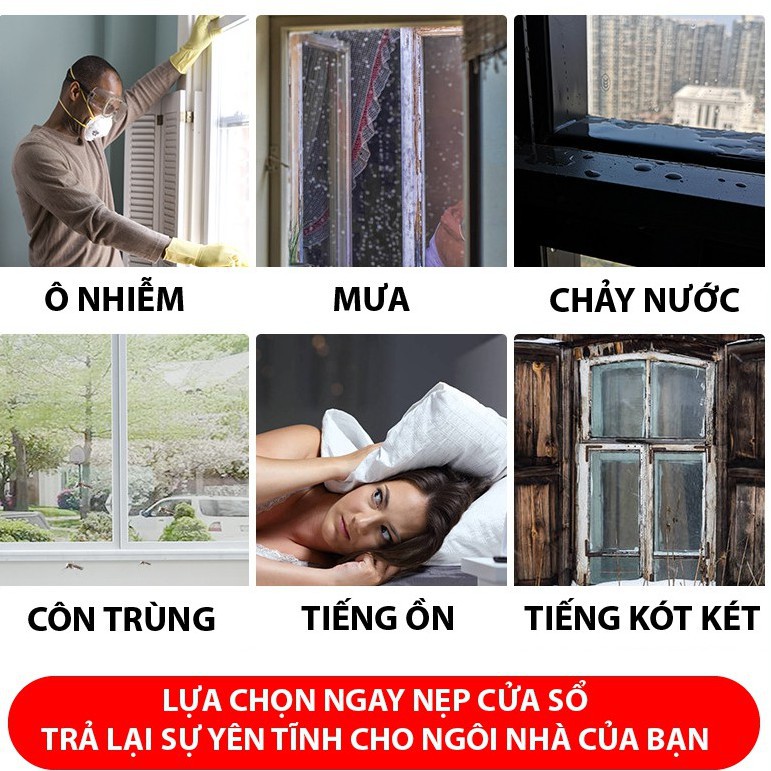 Ron dán chân cửa, chặn khe cửa ngăn gió, cách nhiệt, cách âm, chống côn trùng, bụi bẩn