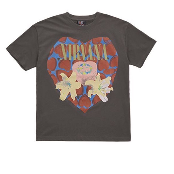 Áo Thun Tay Ngắn In Hình Hộp Trái Tim Nirvana Phong Cách Retro Đường Phố Cho Nam Và Nữ