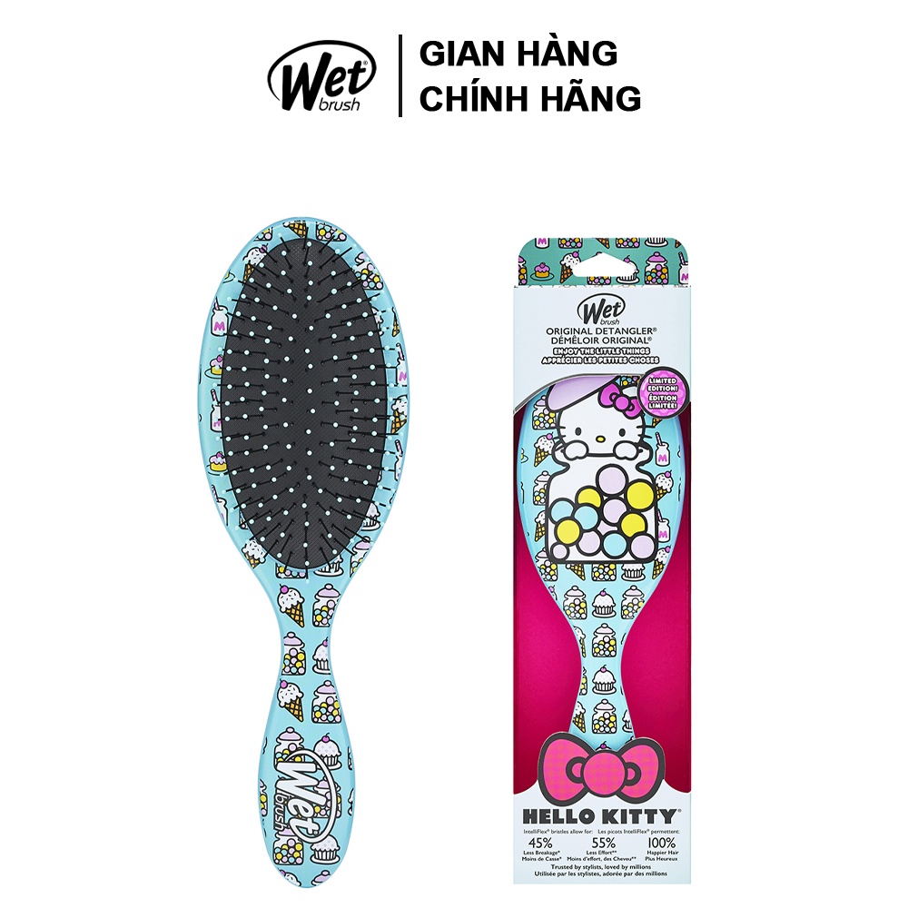 [CHÍNH HÃNG] Lược gỡ rối WET BRUSH dòng truyền thống họa tiết Hellokity xanh