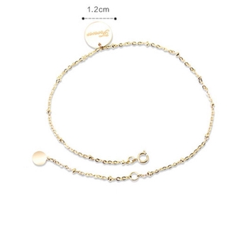 Lắc Chân Nữ Mặt Tròn Khắc Chữ Forever Titan Không Đen Ko Ngứa Bilyshop TT 1844