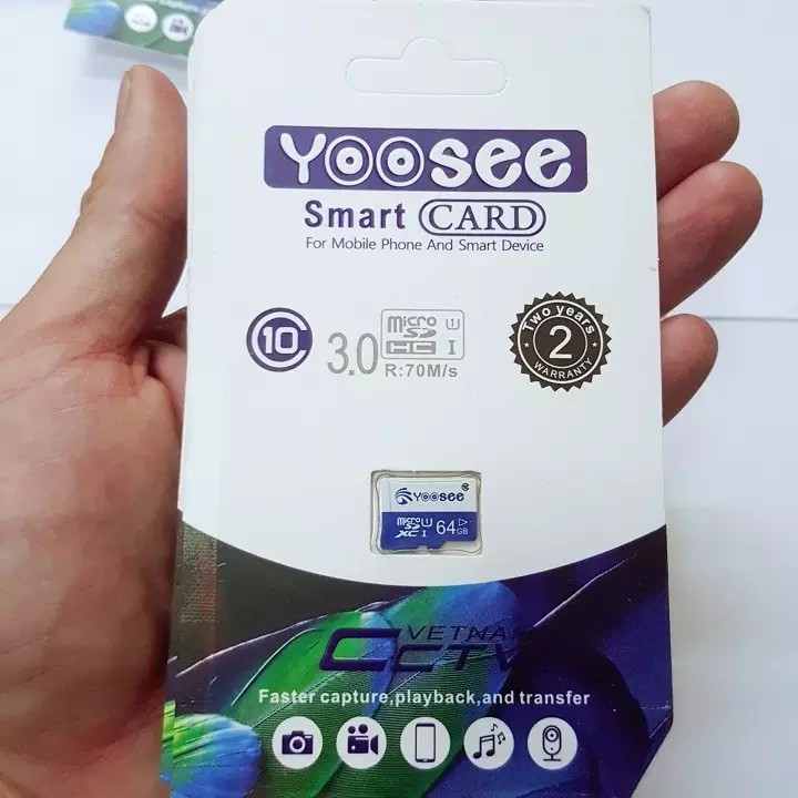 Thẻ Nhớ 64GB Yoosee Chính Hãng - Tốc Độ Cao Chuẩn Class10 1 Đổi 1 Trong 5 Năm