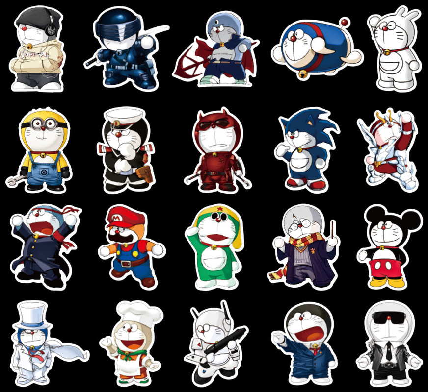 Bộ 100 Miếng Dán Hình Doraemon Dễ Thương