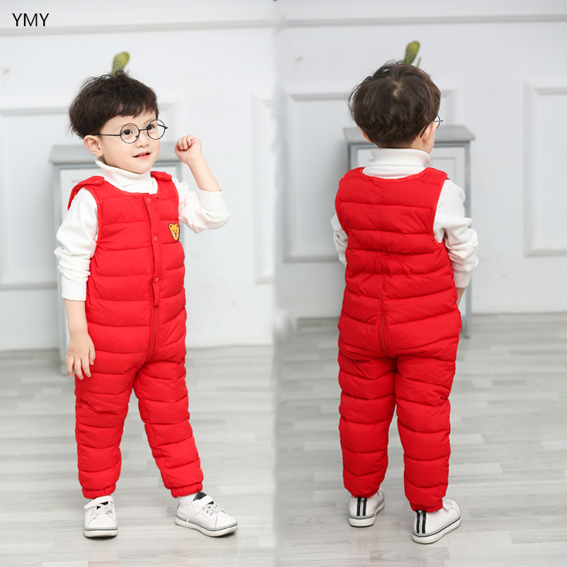 Quần cotton nhung cho trẻ em mẫu mới quần yếm giữ ấm cho bé gái quần liền thân cho bé trai quần áo mùa thu dày có thể mở