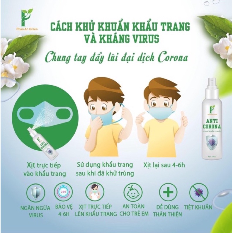 Dung dịch xịt kháng khuẩn Phan An Green