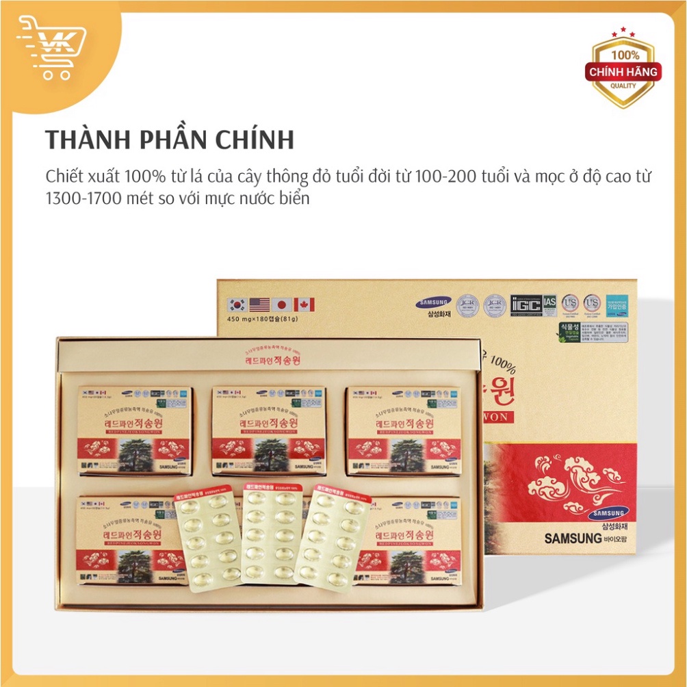 Tinh dầu thông đỏ Chính phủ Hàn Quốc Redpinejeok Songwon 60 viên/120 viên [ Hàng Mới Về ]