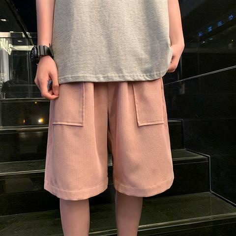 Spot Summer Shorts Men's and Women's Sports Corduroy Pants Loose Thin Design Sense Japanese-Style Retro Couple Workwear Fifth Pants Women's Shorts Shorts Pants Fashion Pants Wide-Leg Shorts High-Waist Shorts