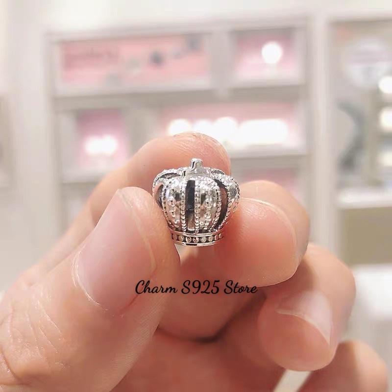CHARM PAN ALE VƯƠNG MIỆN TRẮNG BẠC S925 CAO CẤP