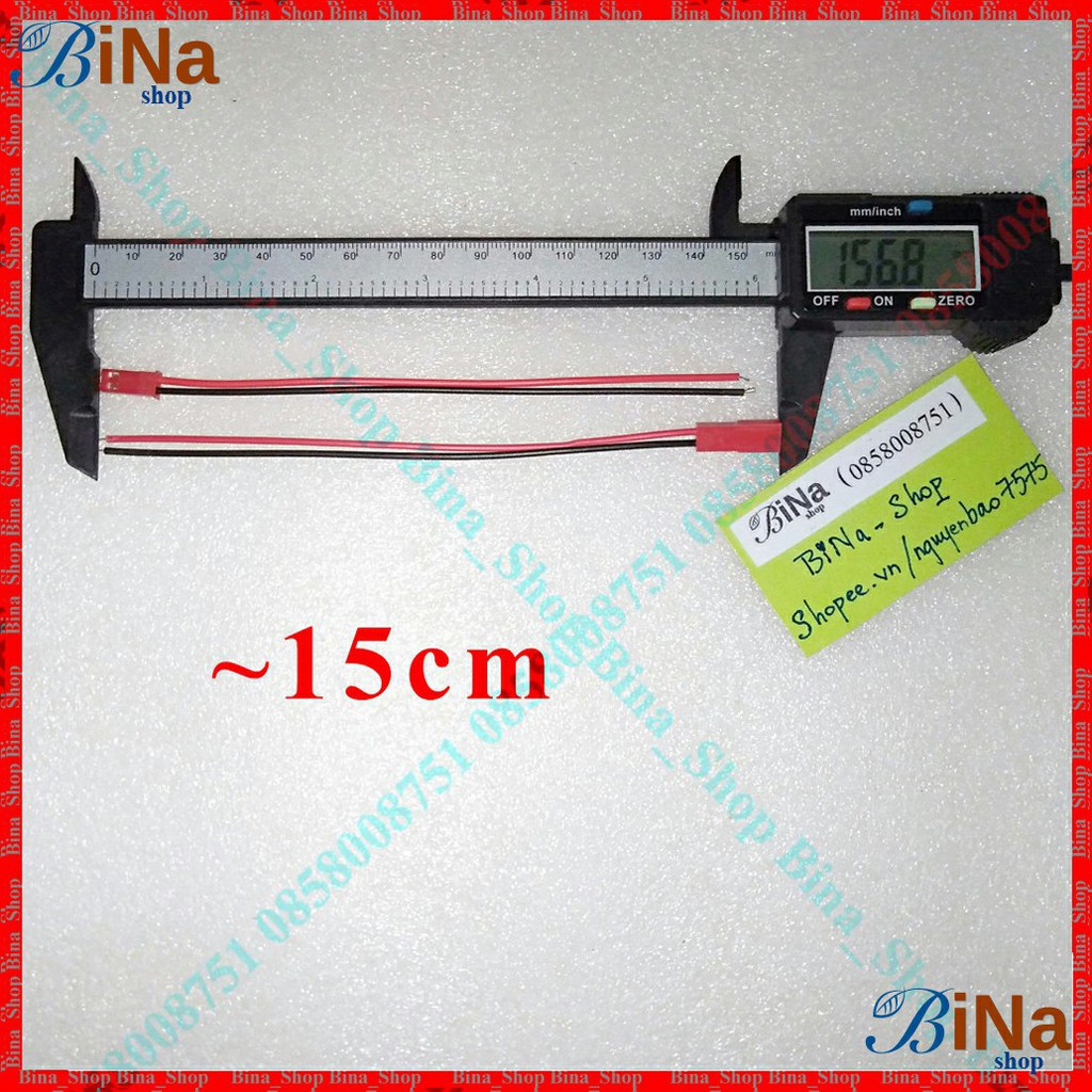 [10 cặp] Cáp JST 2P đực cái 10cm/15cm Cáp sạc JST đỏ