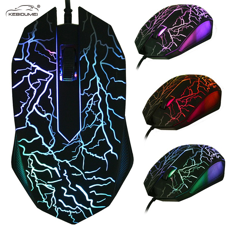 Chuột Gaming KEBIDUMEI Có Dây Tích Hợp Đèn LED Nhiều Màu Sắc DPI 2400DPI