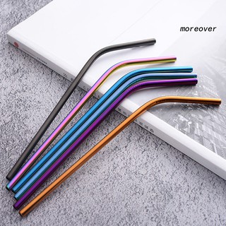 Bộ Ống Hút Cong Bằng Thép Không Gỉ Nhiều Màu Sắc Kèm Cọ Vệ Sinh Tiện Dụng