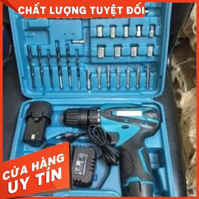 Máy khoan pin 12V 2 Pin Đủ đồ Phụ Kiện 24 chi tiết Bắt Vít, Vặn Ốc Vít Dùng Pin 12V Có Cốc Sạc - Pin 12V Có Cốc Sạc