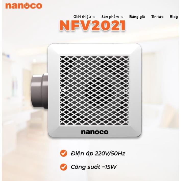 Quạt hút âm trần có ống NFV2021, NFV2521 Nanoco- Nhà phân phối Panasonic tại VN- Bh 24 tháng