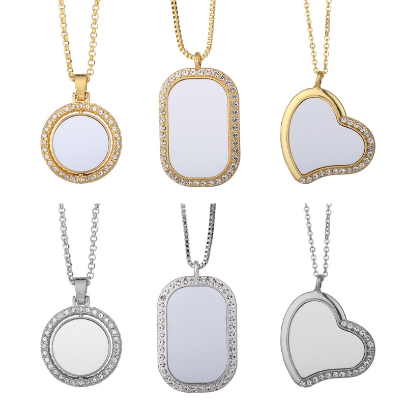 Flgo Vòng cổ Mặt Hình Tròn / Chữ Nhật / Trái Tim Kèm Đĩa Thăng Hoa