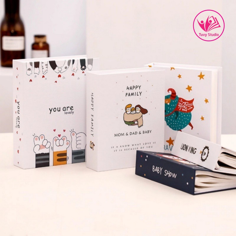 Album ảnh 9x12 đựng 200 tấm bìa giấy cứng đẹp siêu cute để ảnh cho con, ảnh gia đình, làm quà tặng tại Tú Vy Studio