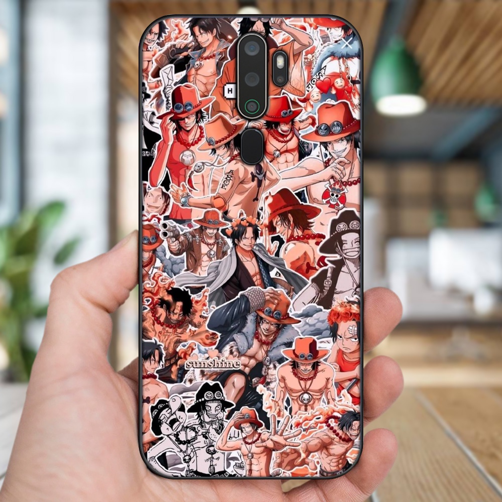 Ốp lưng Oppo A5 2020, A9 2020 viền đen in hình Ace One Piece